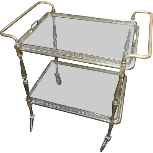 Brass and glass vintage cart