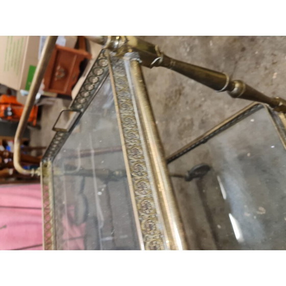 Image 1 of Carrello vintage in ottone e vetro