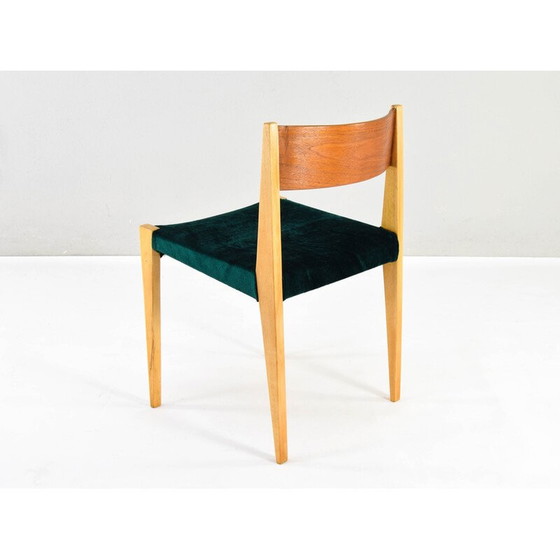 Image 1 of Set of 4 vintage teak and beech chairs, 1960
