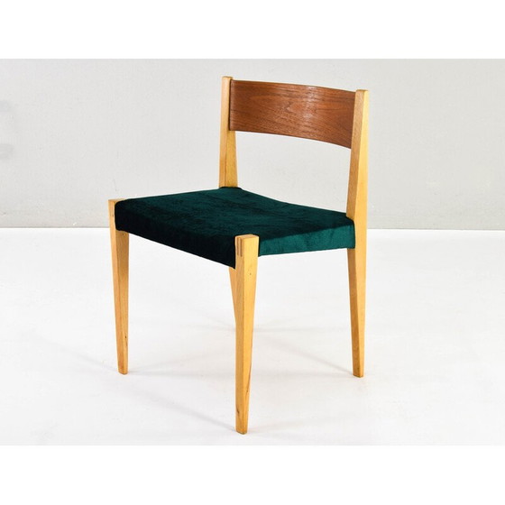 Image 1 of Set of 4 vintage teak and beech chairs, 1960