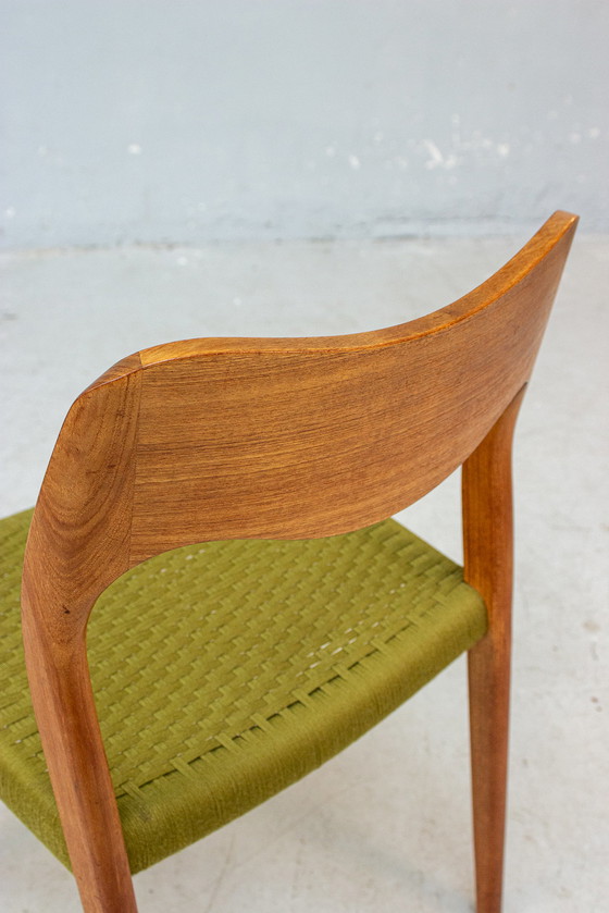 Image 1 of 6x Niels O. Möller No. 55/71 Danish Teak Chairs Vintage