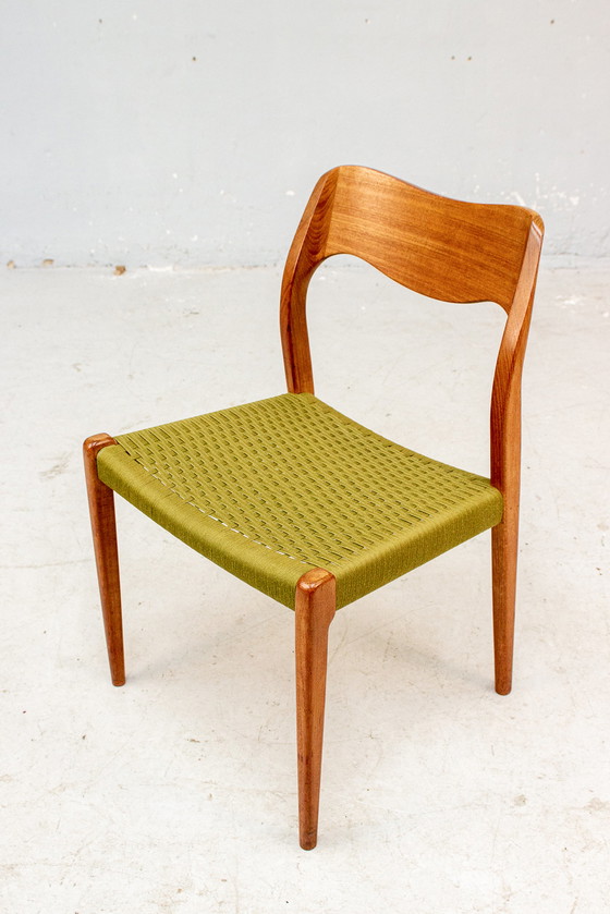 Image 1 of 6x Niels O. Möller No. 55/71 Danish Teak Chairs Vintage