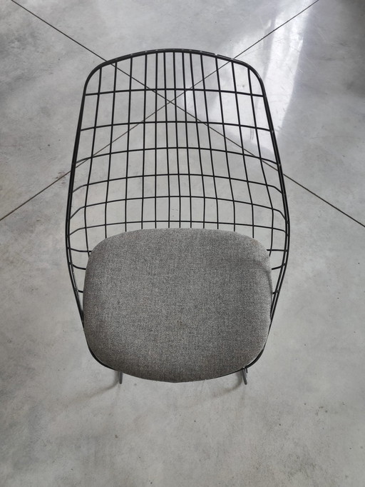 6x Pastoe 'Sm05' Black Wire Chair By Cees Braakman