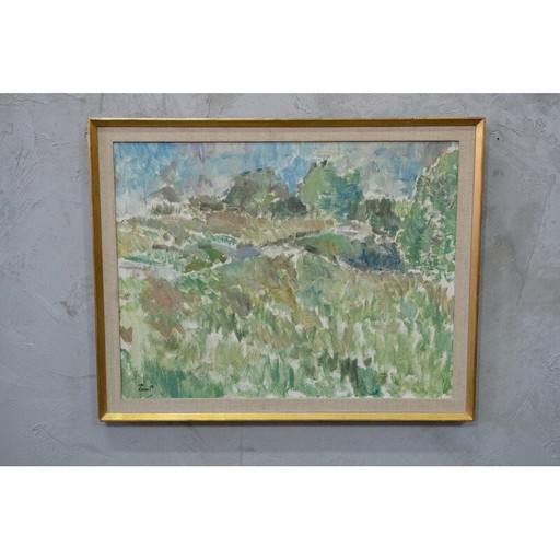 Pintura sueca vintage "Ture Pettersson", década de 1960