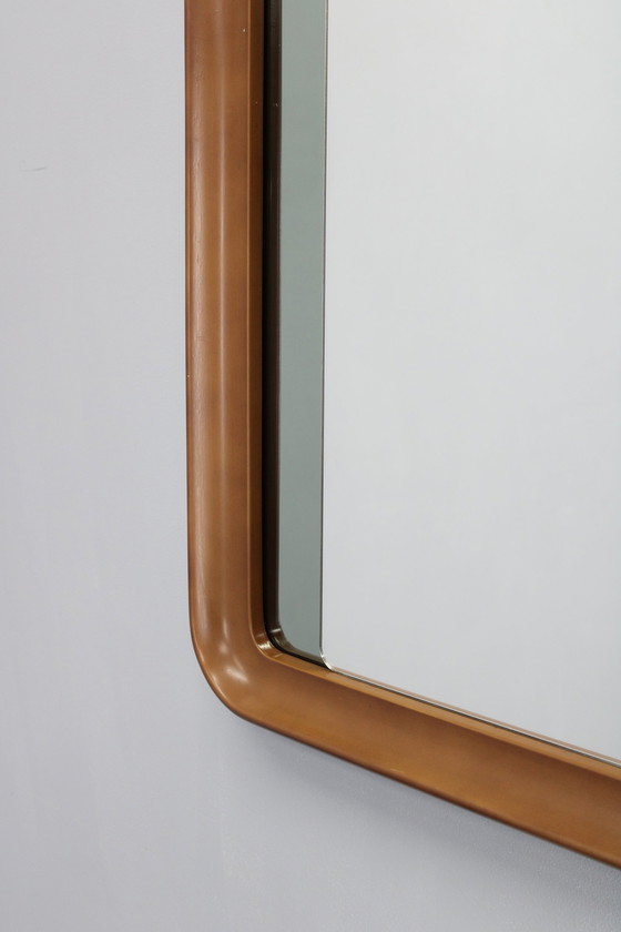 Image 1 of 1970S Italian Rectangular Mirror In Wooden Frame