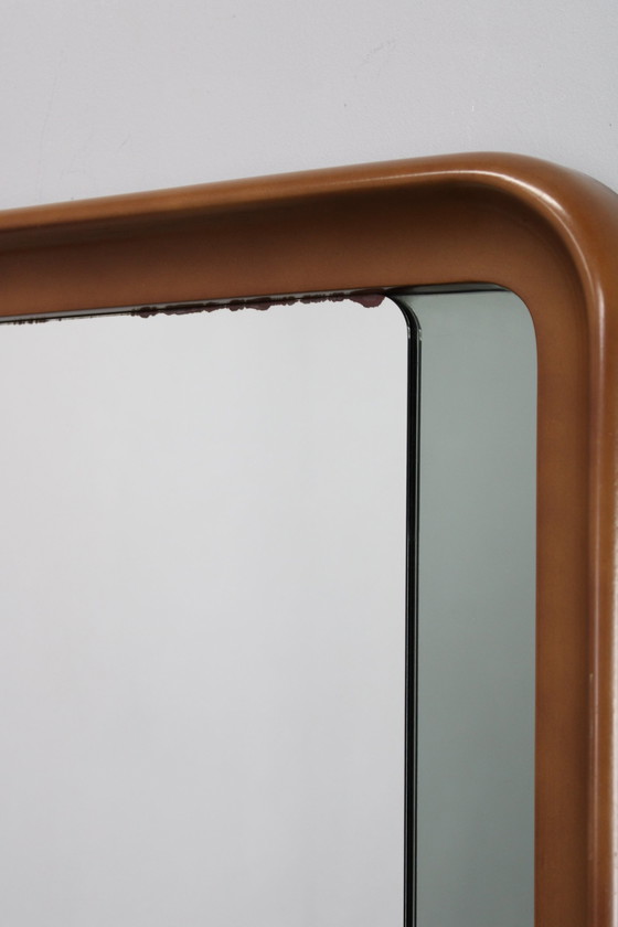 Image 1 of 1970S Italian Rectangular Mirror In Wooden Frame