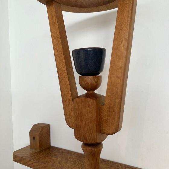 Image 1 of Lampada da parete vintage in rovere di Guillerme et Chambron, Francia 1960