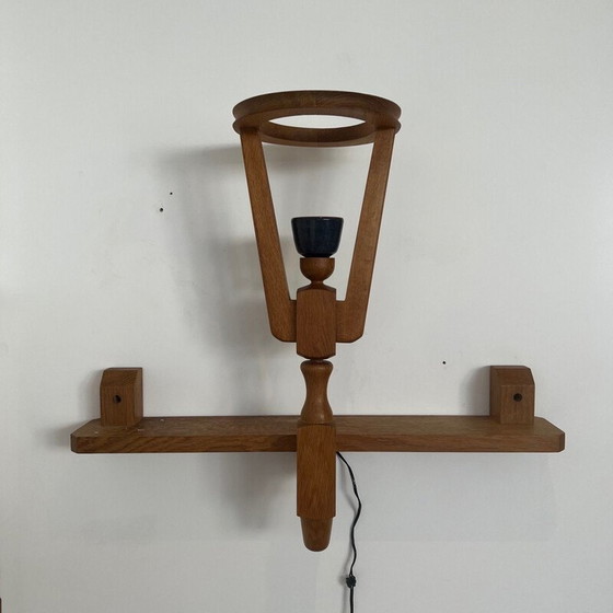 Image 1 of Lampada da parete vintage in rovere di Guillerme et Chambron, Francia 1960