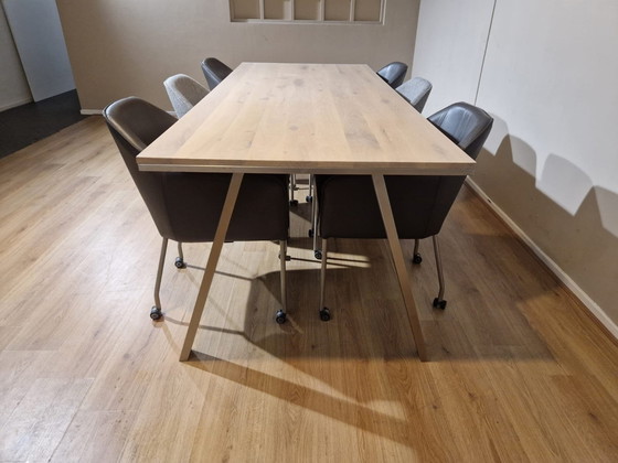 Image 1 of Montel Dining Room Set - After Eight Dining Table - Bebobse Chairs