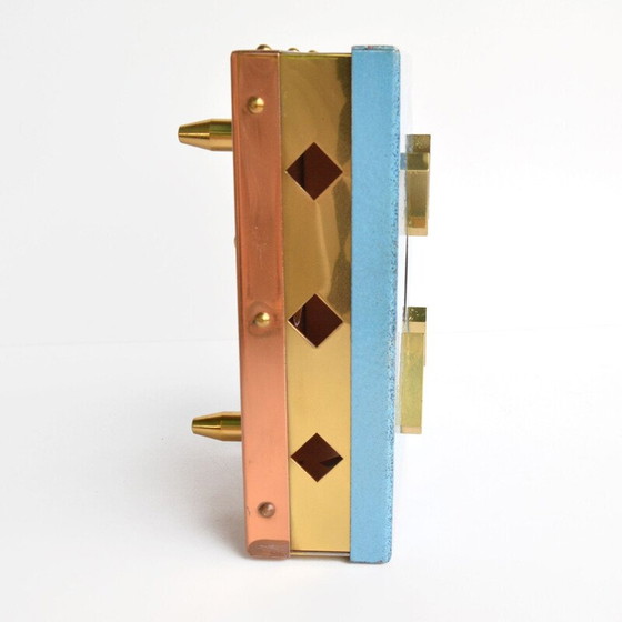 Image 1 of Vintage enameled brass and steel candle holder, Germany 1960