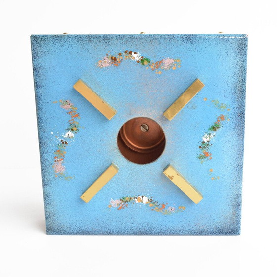 Image 1 of Vintage enameled brass and steel candle holder, Germany 1960