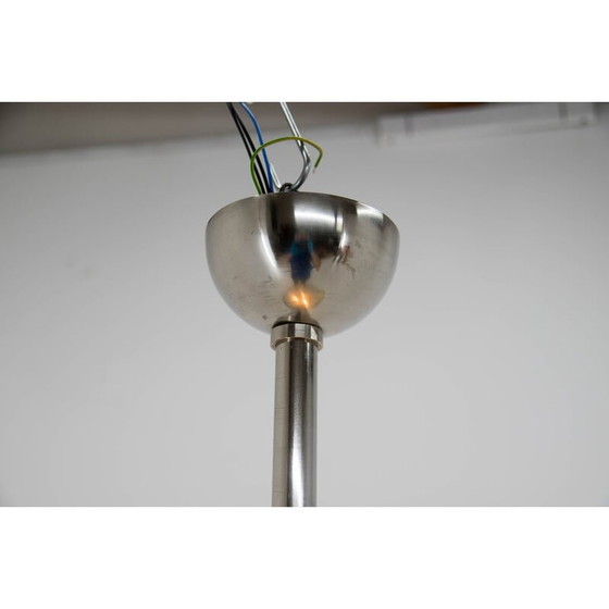 Image 1 of Lampadario Bauhaus vintage nichelato di Anyz per Ias, Cecoslovacchia, anni '30