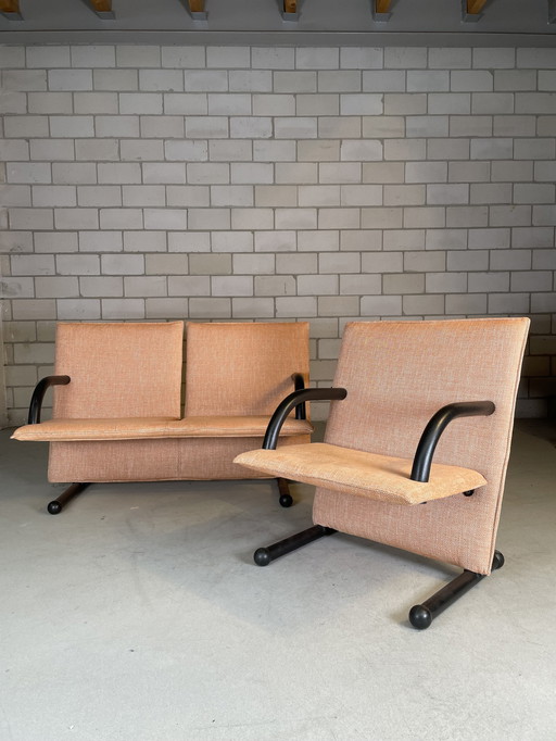 Vintage Arflex T-Line Sofa And Armchair By Burkhard Vogtherr