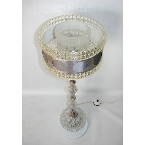 Vintage glass and plastic floor lamp, 1980