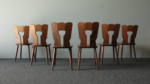 6x Vintage Brutalist cafe chairs