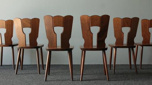 6x Vintage Brutalist cafe chairs
