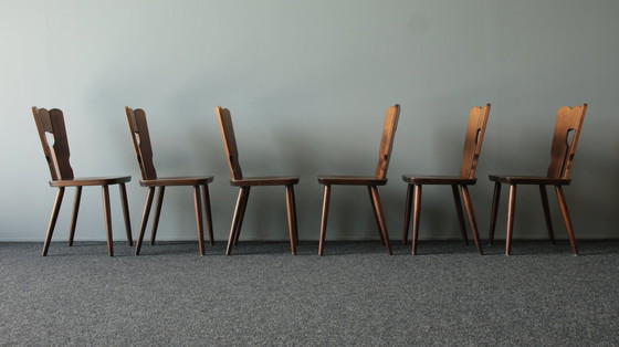 Image 1 of 6x Vintage Brutalist cafe chairs