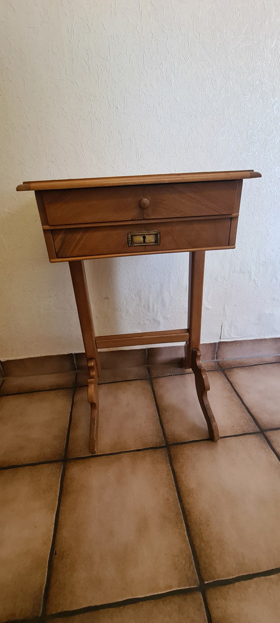 Image 1 of Table d'appoint en bois Mosaïque de bois Qualité ébéniste