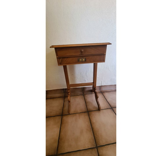 Image 1 of Wooden side table wood mosaic carpenter quality