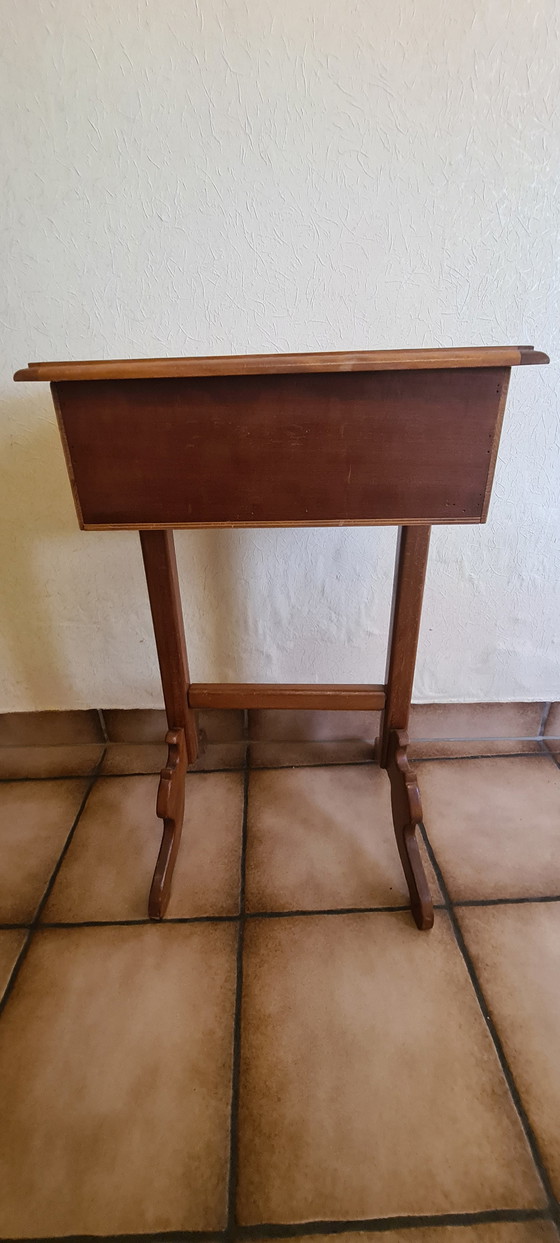 Image 1 of Table d'appoint en bois Mosaïque de bois Qualité ébéniste