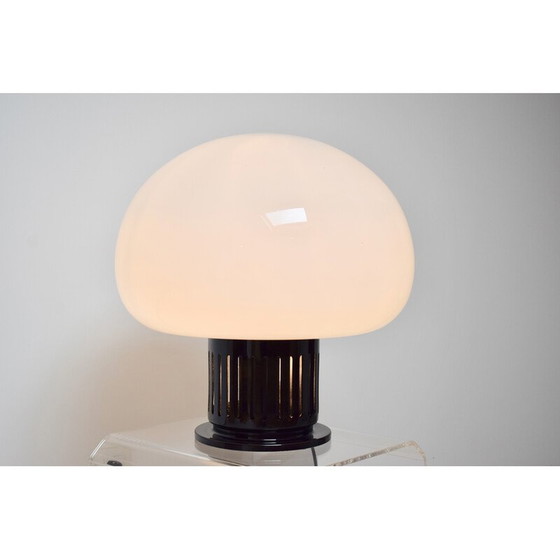 Image 1 of Vintage Paola lamp in black lacquered metal and glass for Lumenform, 1968