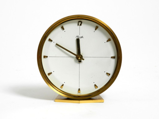 Beautiful Small Original 1960S Solid Brass Table Clock By Kienzle