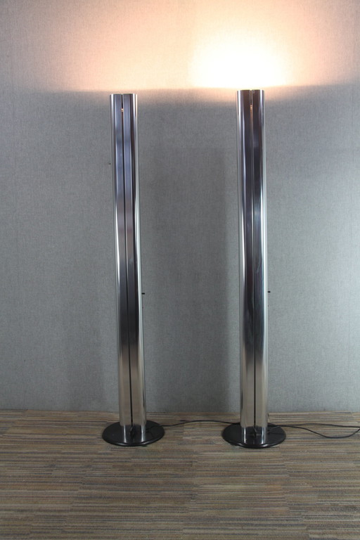 2X Design Lamps From Artemide Megaron In Chrome