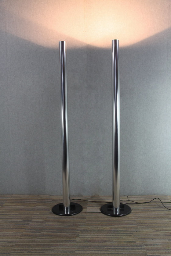 Image 1 of 2X Design Lamps From Artemide Megaron In Chrome