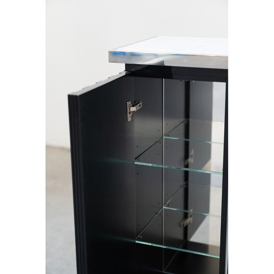 Image 1 of Coppia di vetrine vintage in vetro e marmo di Carrara, 1980