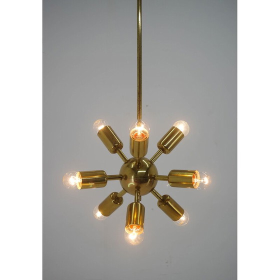 Image 1 of Vintage 9-flame Sputnik chandelier for Drukov, 1970