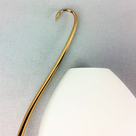 Image 1 of Coppia di lampade vintage in opalino e ottone, 1960