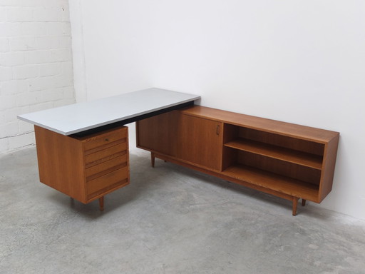 Van Den Berghe-Pauvers Desk with Sideboard by Jos De Mey