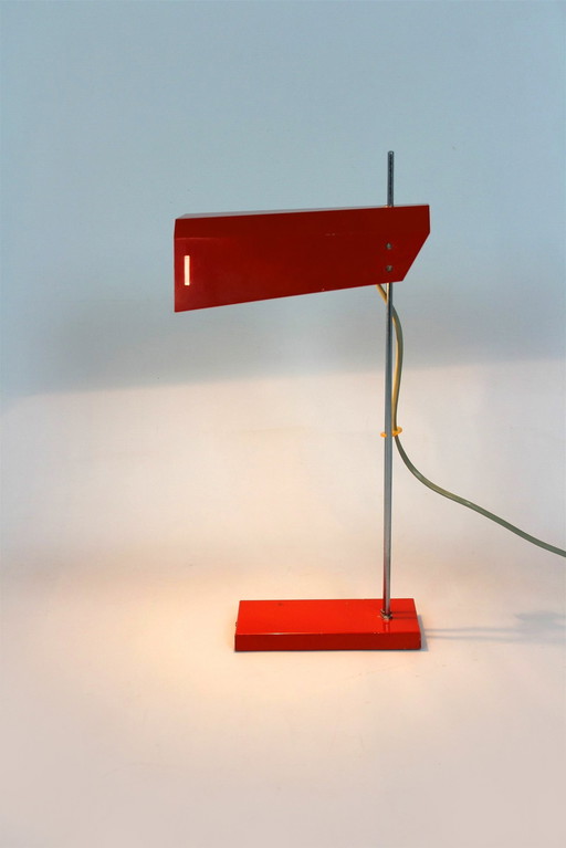 Red Table Lamp By Josef Hurka For Lidokov, 1970S