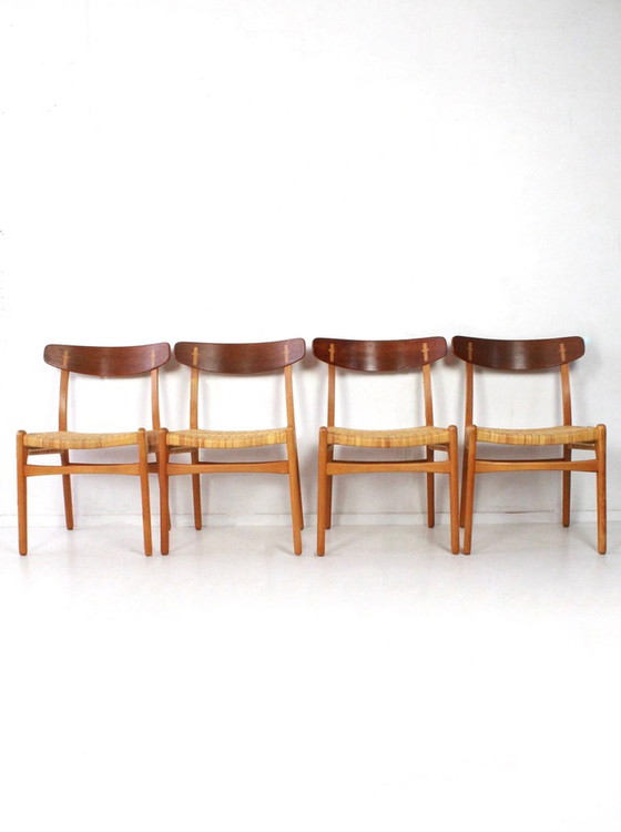 Image 1 of Rare set of 4 dining chairs CH 23 by Hans J Wegner for Carl Hansen & Son, Denmark 50's