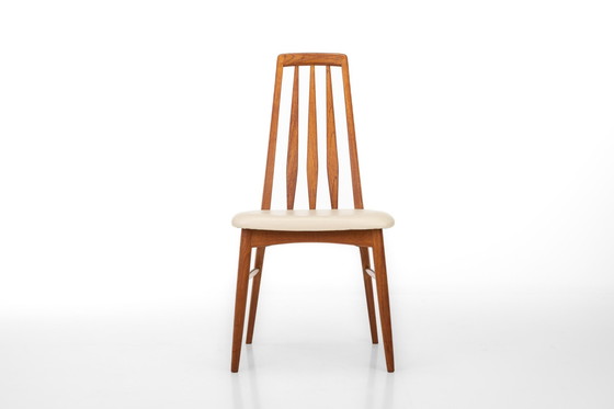 Image 1 of Eva Dining Chairs In Teak And Cream Leather By Niels Koefoed For Koefoeds Hornslet, 1960S, Set Of 6