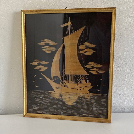 Image 1 of Barca a vela d'epoca in paglia, Cina 1980