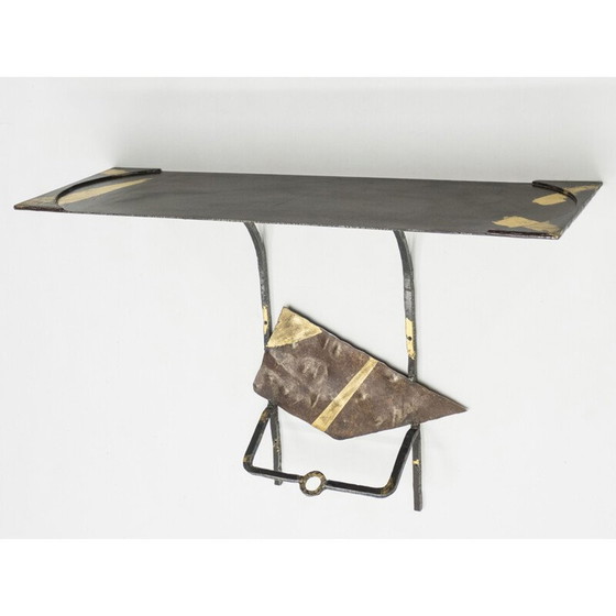 Image 1 of Vintage gilded iron console, 1990