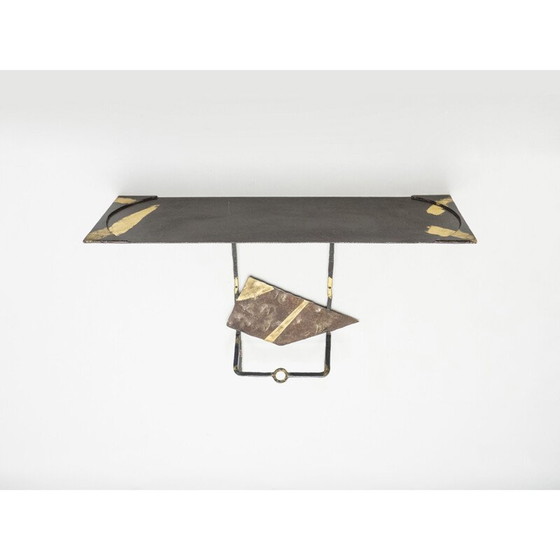 Image 1 of Vintage gilded iron console, 1990