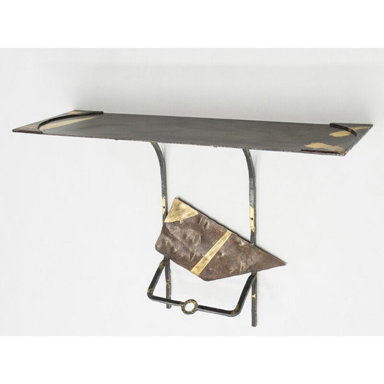 Image 1 of Vintage gilded iron console, 1990