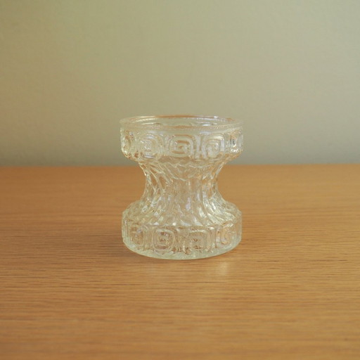 1970S Stolzle Oberglas 'Carnival' Vase With Greek Pattern