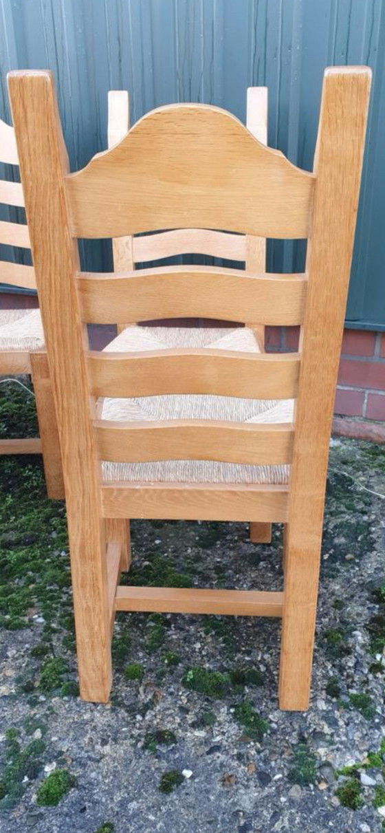 Image 1 of 6x Tanned Oak Dining Chairs