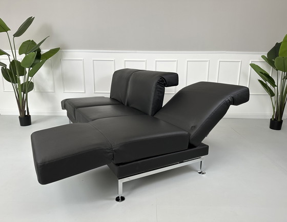 Image 1 of Brühl Moule S Designer Sofa Couch Leather Black Exhibition piece