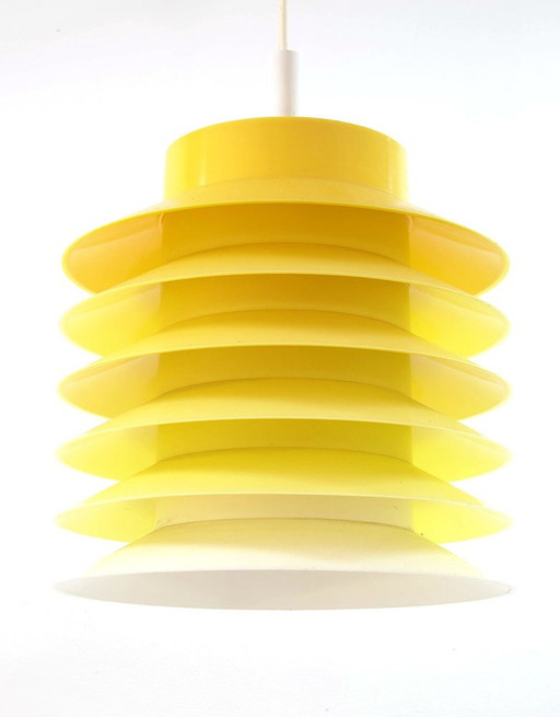 Lampada a sospensione vintage di design danese giallo