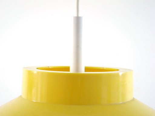 Lampada a sospensione vintage di design danese giallo