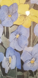 Mooie Aquarel Kunstwerk, bloemen in blauw en geel
