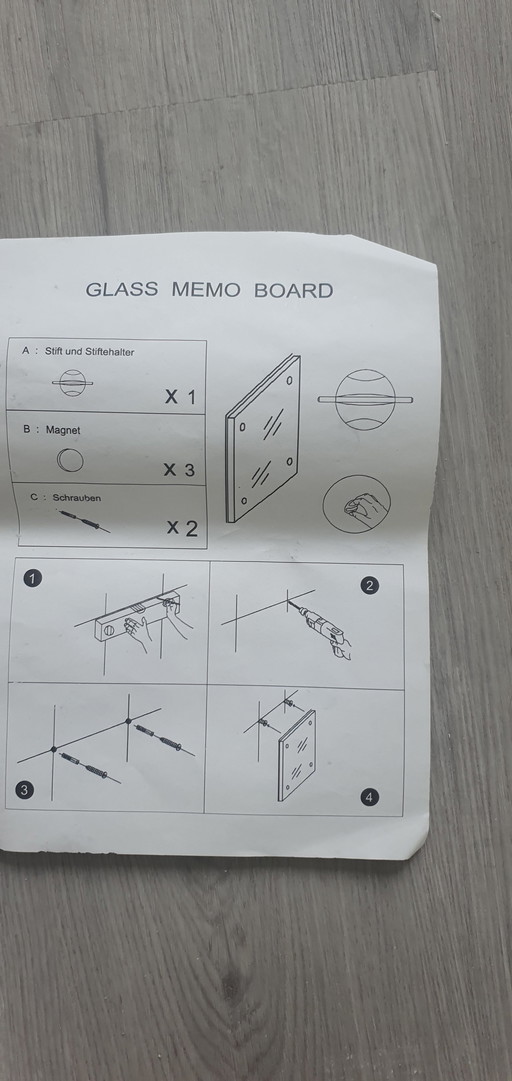 Pure Living Mat-White Glass Magnetic Memo-Board/Pure Living Memo Board Magnetic Glass White 30X30 Cm