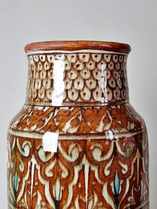 Grand vase poterie artisanale & traditionnelle Marocaine Safi ancien XXe