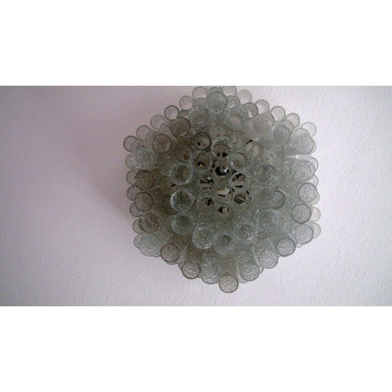Image 1 of Lampadario vintage tedesco in tubo di vetro ghiacciato di Doria Leuchten