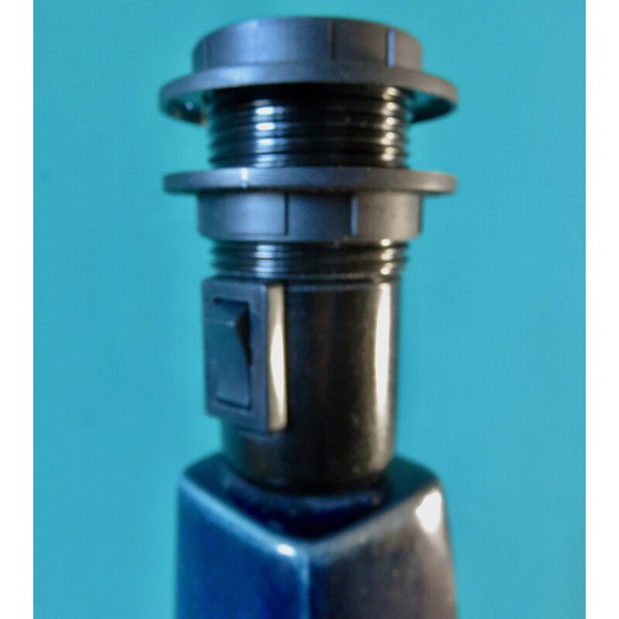 Image 1 of Vintage blue enameled sandstone lamp for Désirée Stentoj, Danemak 1965