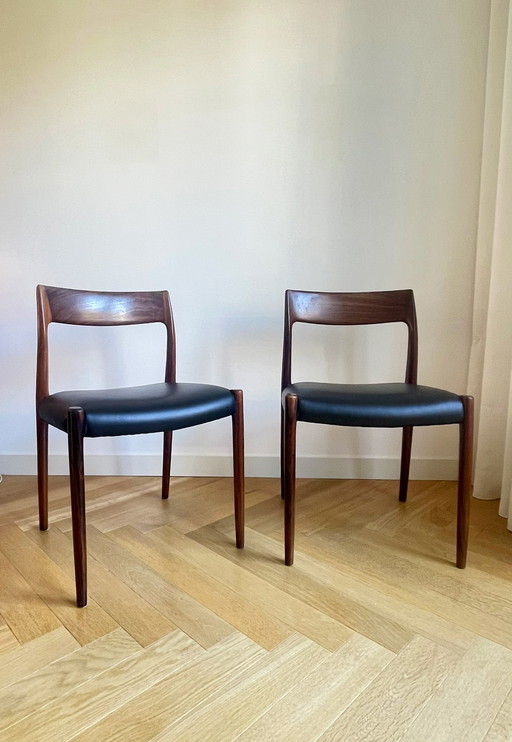 3x Chaises de salle à manger 'Model 77' de Niels Otto Møller